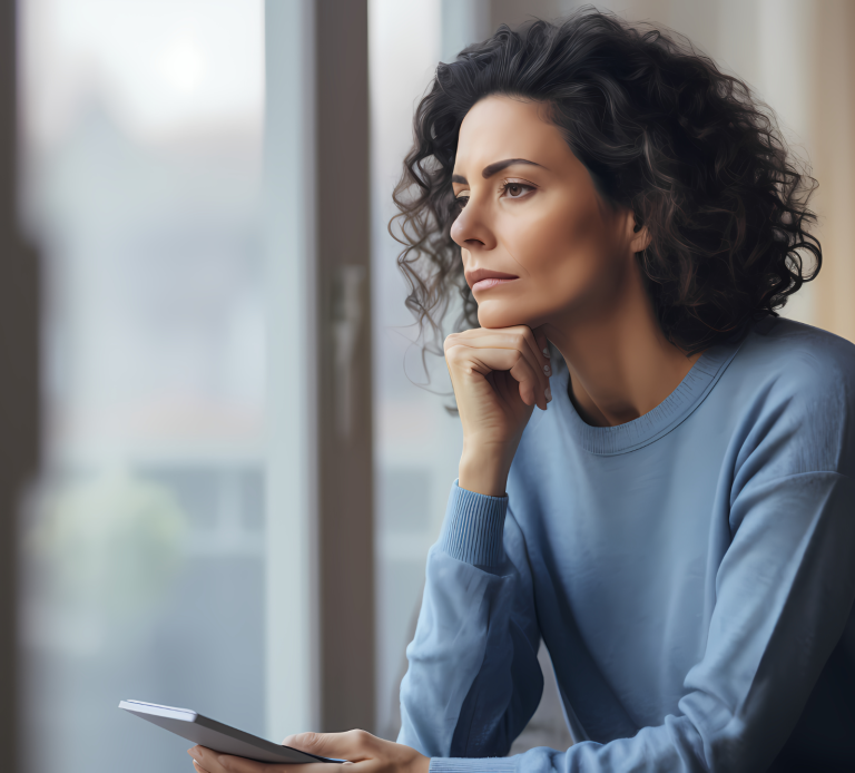 Back view of casual woman standing near table an looking at window <a href="https://www.freepik.com/free-photo/back-view-casual-woman-standing-near-table-looking-window_7571929.htm#fromView=search&page=1&position=18&uuid=805e188e-d46f-4a1c-b886-66fecfc95f45">Image by drobotdean on Freepik</a>